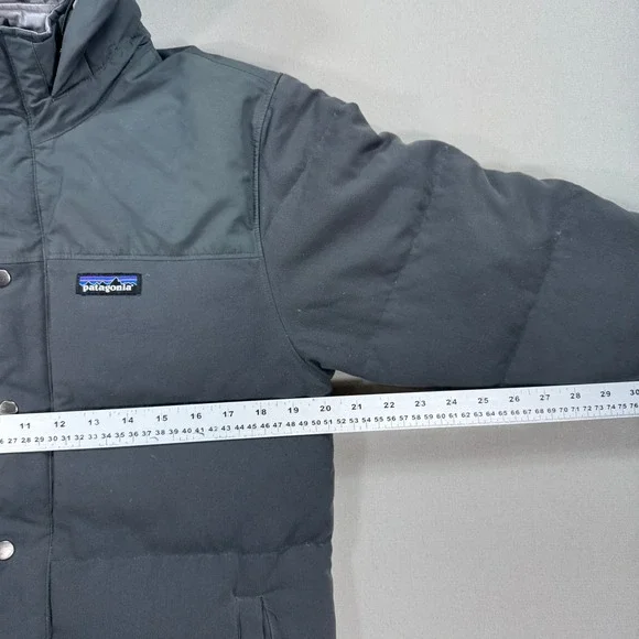 Patagonia Jacket Men's Small Gray Quilted Goose Down Parka Outdoors Hiking Gorp - Picture 5 of 12